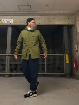 「アイテム（マウンテンパーカー）」を使った、yonemicci70さん（メンズ・173cm）の冬コーディネート