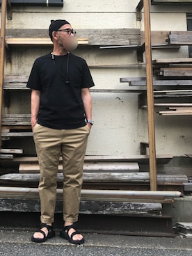 「シンプル」｜「アイテム（アナログ腕時計）」を使った、yonemicci70さん（メンズ・173cm）の夏コーディネート