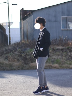 「しまむら（シマムラ）のアイテム（テーラードジャケット）」を使った、TetsuIfmさん（メンズ・169cm）の冬コーディネート