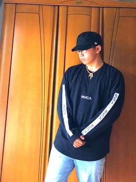 「アイテム（キャップ）」を使った、敬太さん（メンズ・178cm・10代）の秋コーディネート