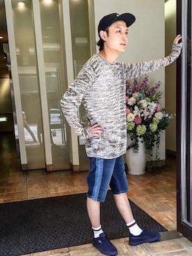 「Champion（チャンピオン）のアイテム（レッグウェア）」を使った、NＴさん（メンズ・177cm）の春コーディネート