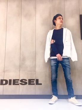 「URBAN RESEARCH（アーバンリサーチ）のアイテム（ハンチング/ベレー帽）」を使った、NＴさん（メンズ・177cm）の冬コーディネート