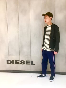 「ディーゼル」｜「アイテム（スリッポン）」を使った、NＴさん（メンズ・177cm）の春コーディネート