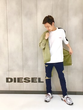 「DIESEL（ディーゼル）のアイテム（パーカー）」を使った、NＴさん（メンズ・177cm）の夏コーディネート