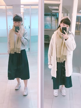 「学校こーで」｜「アイテム（その他アウター）」を使った、Tiffさん（レディース・155cm）の冬コーディネート