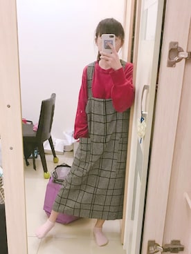 「福袋コーデ」｜「アイテム（ワンピース/ドレス）」を使った、Tiffさん（レディース・155cm）の冬コーディネート