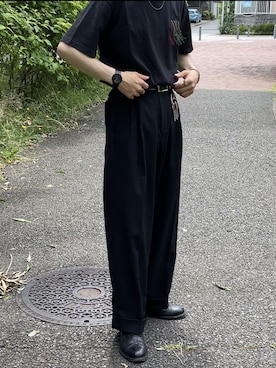 「JW Anderson（ジェイダブリューアンダーソン）のアイテム（Tシャツ/カットソー）」を使った、kitemiluさん（メンズ・170cm）の夏コーディネート