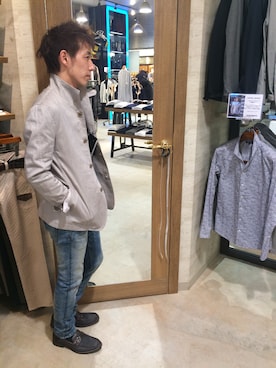 「アイテム（その他シューズ、ブルー系）」を使った、hiroyuki mizobeさん（メンズ・171cm）の冬コーディネート