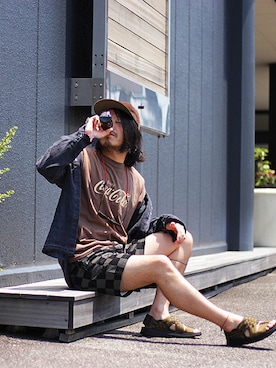 「コカコーラ」｜INDIGOさん（メンズ・171cm）の夏コーディネート
