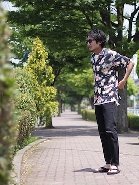 「FilMelange（フィルメランジェ）のアイテム」を使った、INDIGOさん（メンズ・169cm）の夏コーディネート