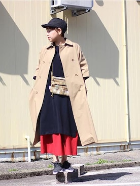 「色遊び」｜「アイテム（ワンピース/ドレス）」を使った、INDIGOさん（レディース・154cm）の春コーディネート