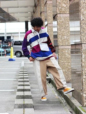 「ラガーシャツ」｜INDIGOさん（メンズ・169cm）の春コーディネート