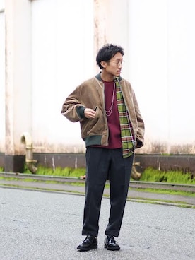 「Kaptain Sunshine（キャプテン サンシャイン）のアイテム」を使った、INDIGOさん（メンズ・169cm）の秋コーディネート