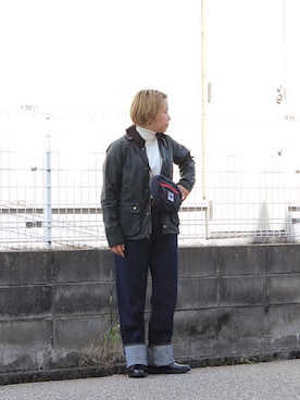 「BLUE BLUE（ブルーブルー）のアイテム（パンツ）」を使った、INDIGOさん（レディース・154cm）の秋コーディネート