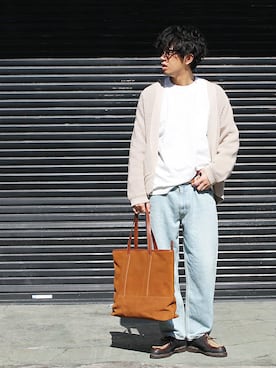 「FilMelange（フィルメランジェ）のアイテム」を使った、INDIGOさん（メンズ・183cm）の冬コーディネート