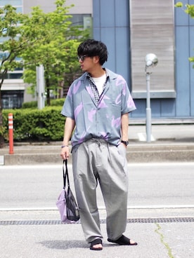 「IL BISONTE（イルビゾンテ）のアイテム」を使った、INDIGOさん（メンズ・183cm）の春コーディネート