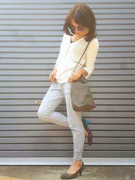 「スキッパーシャツ」｜「アイテム（キャミソール）」を使った、yukippeさん（レディース・150cm）の秋コーディネート