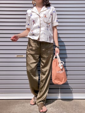 「petitcro（プティクロ）のpetitcro  ワイドバングル PCKB1901001（バングル/リストバンド）」を使った、yukippeさん（レディース・150cm）の夏コーディネート