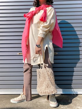 「titivate（ティティベイト）のアイテム（ハンドバッグ）」を使った、yukippeさん（レディース・150cm）の春コーディネート