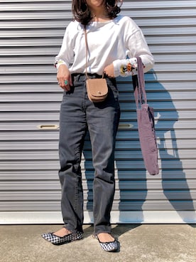 「切りっぱなしデニム」｜「アイテム（その他）」を使った、yukippeさん（レディース・150cm）の春コーディネート