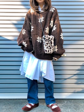 「ゆるニット」｜「アイテム（財布/小物）」を使った、yukippeさん（レディース・150cm）の冬コーディネート