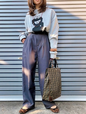 「エコバッグ」｜「アイテム（バレエシューズ）」を使った、yukippeさん（レディース・150cm）の冬コーディネート