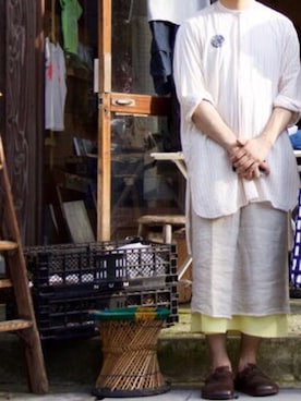 「ミナペルホネン」｜「アイテム（その他）」を使った、kachuさん（メンズ・179cm）の夏コーディネート
