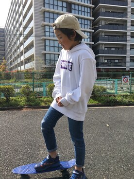 「FREAK'S STORE（フリークスストア）のアイテム（帽子）」を使った、Kana Mutoさん（キッズ・137cm）の春コーディネート