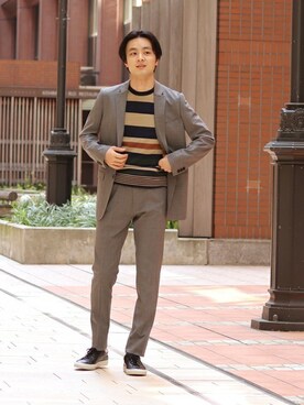 Tricot グラデーションボーダー ニットtシャツを使ったメンズ人気ファッションコーディネート Wear Tricot グラデーションボーダー ニットtシャツを使ったメンズ人気ファッションコーディネート Wear