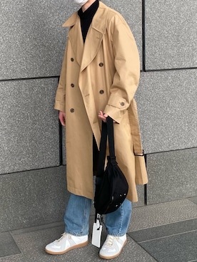 「ジャーマントレーナー」｜「アイテム（トレンチコート）」を使った、toshikiさん（メンズ・173cm）の春コーディネート