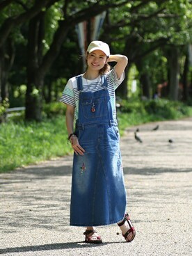 「チチカカ（チチカカ）のアイテム（オールインワン・サロペット）」を使った、チチカカさん（レディース・160cm）の春コーディネート
