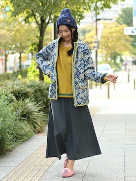 「チチカカ」｜「アイテム（モカシン/デッキシューズ）」を使った、チチカカさん（レディース・166cm）の秋コーディネート