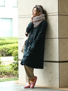 「チチカカ」｜「アイテム（モカシン/デッキシューズ）」を使った、チチカカさん（レディース・160cm）の秋コーディネート