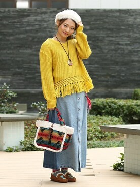 「チチカカ」｜「アイテム（モカシン/デッキシューズ）」を使った、チチカカさん（レディース・160cm）の秋コーディネート
