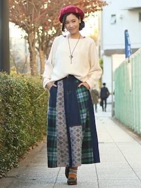「チチカカ」｜「アイテム（ローファー）」を使った、チチカカさん（レディース・166cm）の秋コーディネート