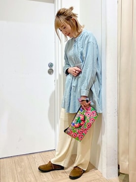 「チチカカ」｜「アイテム（チュニック）」を使った、チチカカさん（レディース・163cm）の春コーディネート