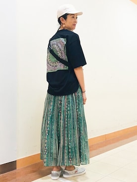 「チチカカ」｜「アイテム（スリッポン）」を使った、チチカカさん（レディース・163cm）の春コーディネート