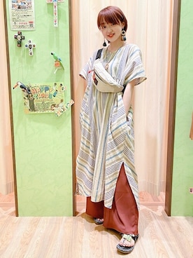 「チチカカ」｜「アイテム（ボディバッグ/ウエストポーチ）」を使った、チチカカさん（レディース・164cm）の春コーディネート