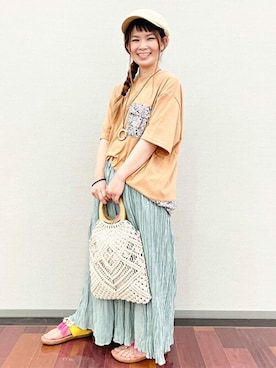 「チチカカ」｜「アイテム（キャスケット）」を使った、チチカカさん（レディース・147cm）の春コーディネート
