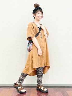 「チチカカ」｜「アイテム（レギンス/スパッツ）」を使った、チチカカさん（レディース・147cm）の夏コーディネート