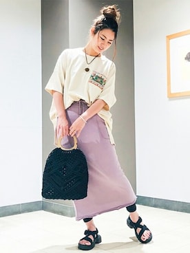 「チチカカ」｜「アイテム（レギンス/スパッツ）」を使った、チチカカさん（レディース・161cm）の夏コーディネート