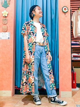 「チチカカ」｜「アイテム（シャツワンピース）」を使った、チチカカさん（レディース・158cm）の夏コーディネート