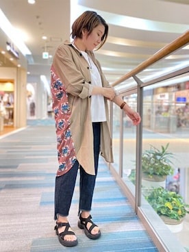 「チチカカ」｜「アイテム（シャツワンピース）」を使った、チチカカさん（レディース・164cm）の夏コーディネート