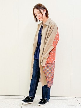 「チチカカ」｜「アイテム（シャツワンピース）」を使った、チチカカさん（レディース・153cm）の夏コーディネート