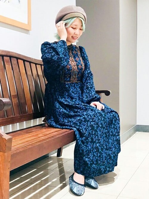 幾何スムースニットフラットシューズ