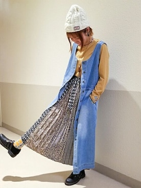 「エスニック」｜「アイテム（ジャンパースカート）」を使った、チチカカさん（レディース・158cm）の秋コーディネート