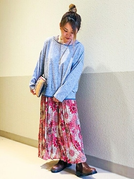 「チチカカ」｜「アイテム（クラッチバッグ）」を使った、チチカカさん（レディース・148cm）の秋コーディネート
