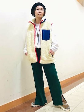 「チチカカ」｜「アイテム（ダウンベスト）」を使った、チチカカさん（レディース・153cm）の秋コーディネート