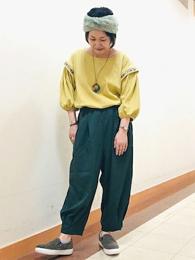 「ボアスニーカー」｜チチカカさん（レディース・153cm）の秋コーディネート