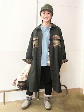 「刺繍」｜「アイテム（シャツワンピース）」を使った、チチカカさん（レディース・146cm）の秋コーディネート